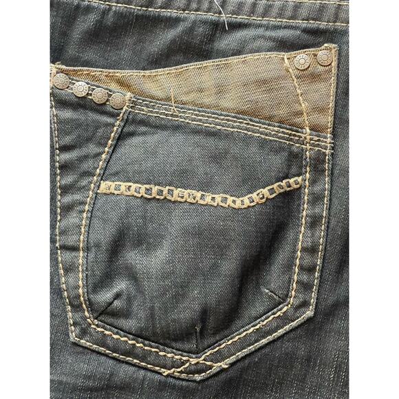 Rare Vintage Pelle Pelle Jeans Size Tag 42x34 Wide Leg Dark Wash Denim Hip Hop - Picture 6 of 8